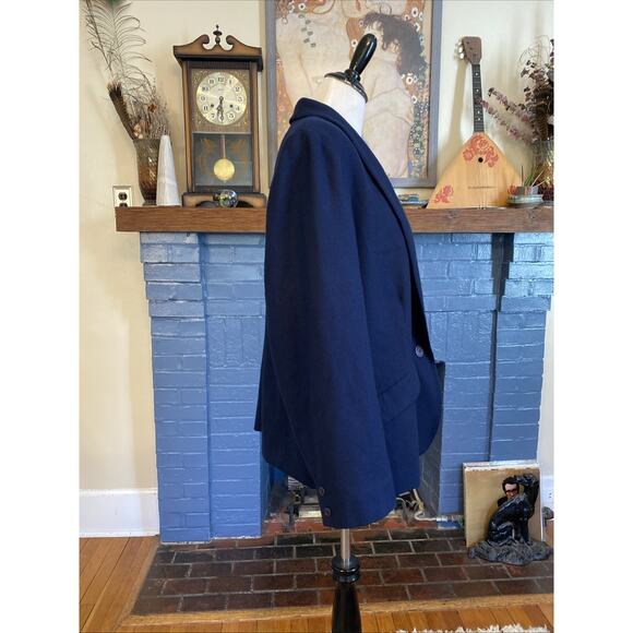 Vintage Pendleton 100% Virgin Wool Blazer Women Sz 18 USA One Button Navy Blue - Picture 4 of 14